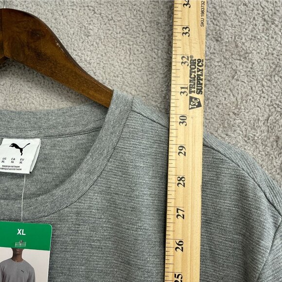 NEW Puma Men's XL Textured Crewneck Sweatshirt Gray Cotton Blend - Picture 4 of 11